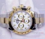 Copy Rolex Oyster Cosmograph Daytona Watch: 2-Tone White Dial Diamond Markers